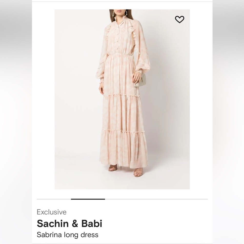 Sachin and Babi peach gown